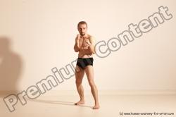 Underwear Martial art Man White Moving poses Slim Short Blond Dynamic poses Academic